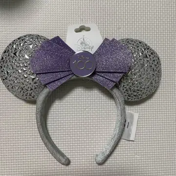 미국 한정 Disney 100주년 기념 머리띠 실버