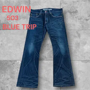 EDWIN 503 블루트립 플레어 부츠컷 Y2K W32