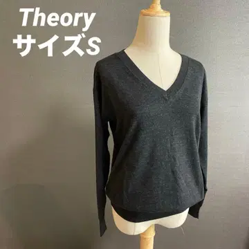[ theory ] V넥 긴팔 니트 차콜 그레이
