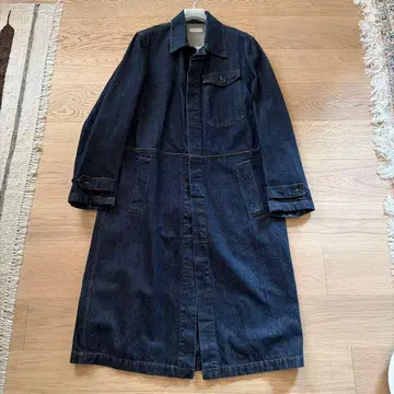 DRIES VAN NOTEN 데님 롱 코트 인디고