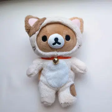 리락쿠마 삼색 고양이 모아서 앉아 봉제 인형