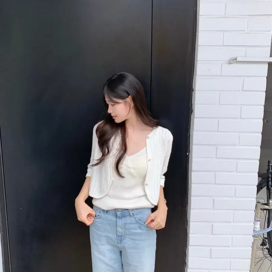 (새상품)라플리에 가디건 아이보리
