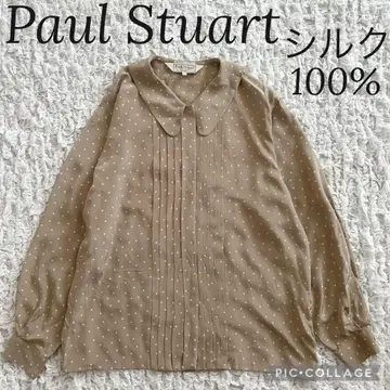 Paul Stuart 폴 스튜어트 실크 100% 도트 블라우스
