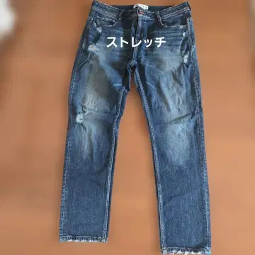 ZARA 데미지 가공 스트레이트 데님 스트레치 EUR40 유니클로 GU
