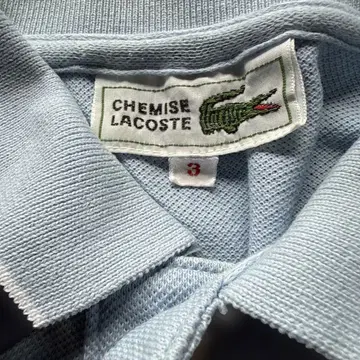 CHEMISE LACOSTE 피케 셔츠 반팔 라이트 블루 사이즈 3