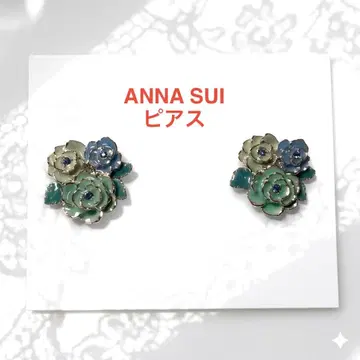 ANNA SUI 로즈 모티브 귀걸이 블루 계열 유카타 축제 포멀