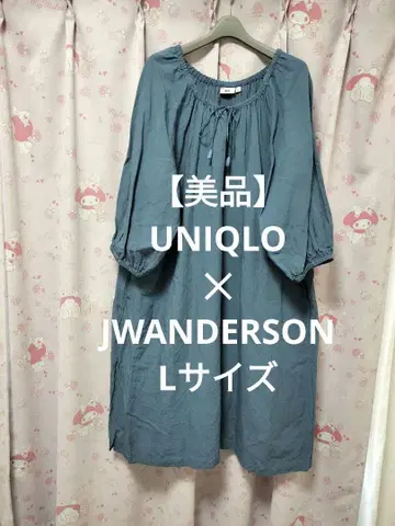 [새상품급] UNIQLO JWANDERSON 레이온 린넨 7부 소매 롱 원피스