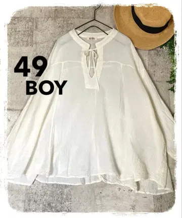 49BOY 인도면 긴팔 블라우스 거즈 코튼 동양풍 새상품급