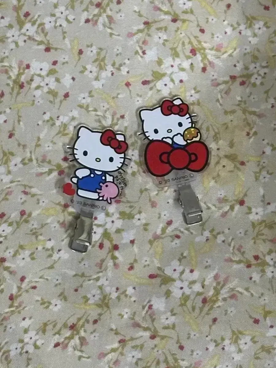 산리오 키티 머리핀 집게핀 2종 세트 헬로키티