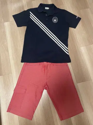 [초특가!] 골프 adidas 피케 셔츠&하프 팬츠