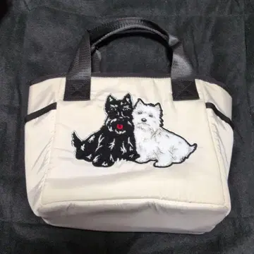 Black&White 테리어 자수 토트백 골프백