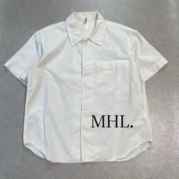 MHL. 마가렛호웰 히요쿠 버튼 반팔 셔츠 아이보리 S