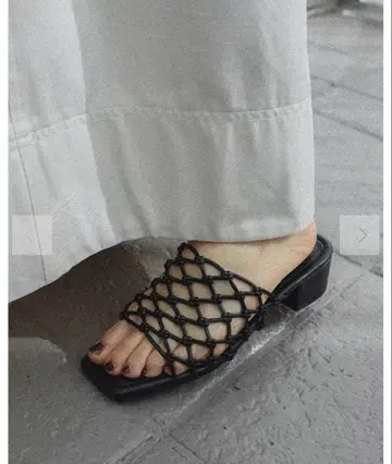 우븐 뮬 샌들 블랙 M 사이즈