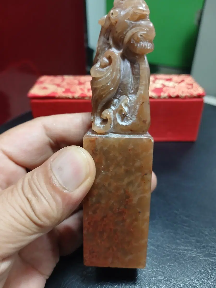 중국수산석용조각골동미사용인장
