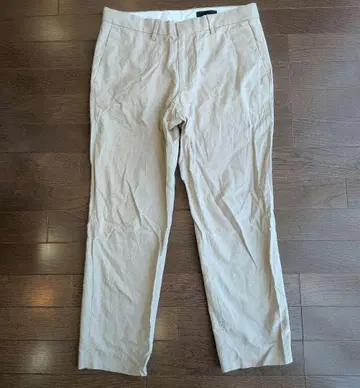 H&M 남성용 슬림핏 린넨 혼방 마 혼방 치노 팬츠 베이지