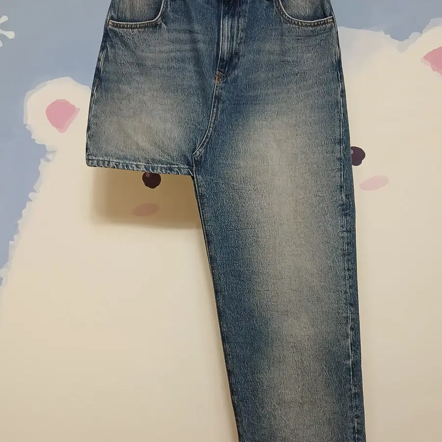 (27~28) 자라 언발란스 데님 롱 스커트 청치마