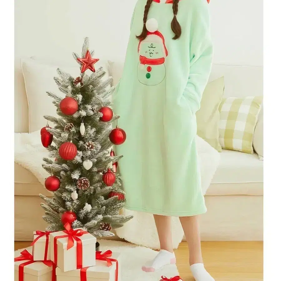 죠르디 눈사람 수면 원피스