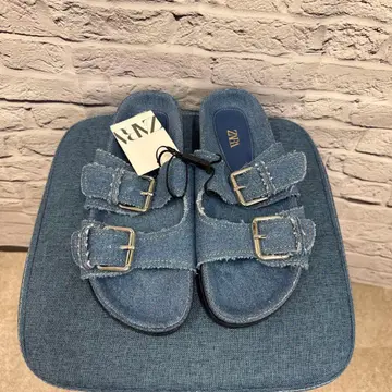 ZARA 데님 더블 버클 샌들 36 (A-20)