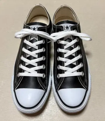 컨버스 올스타 레더 OX 블랙 25.5cm 새상품