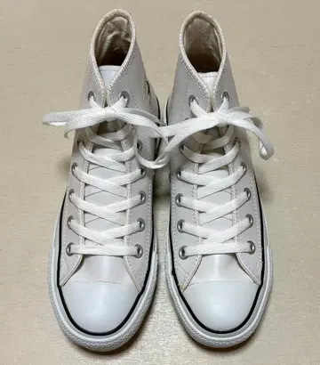 컨버스 올스타 레더 HI 화이트 22.5cm 새상품