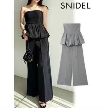 SNIDEL 페플럼 베어탑 & 팬츠 세트