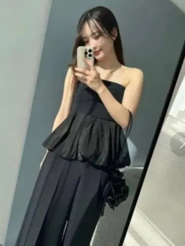 SNIDEL 페플럼 베어탑 & 팬츠 세트