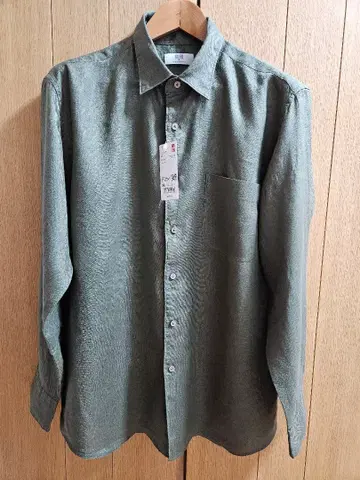 미사용 새상품 UNIQLO 프리미엄 린넨 긴팔 셔츠 XL 올리브