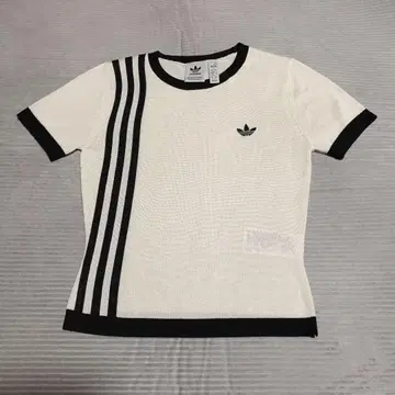 [ 새상품급 ] adidas 니트 쓰리 스트라이프스 숏 반팔 T셔츠