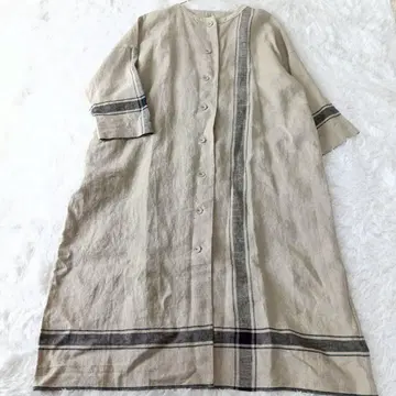 컨디션 최상 노프드 노드 린넨 100% 2way 롱 셔츠 원피스 M