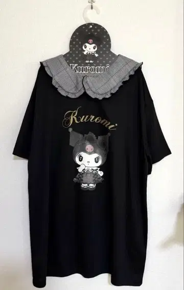 택 포함 새상품 옷걸이 포함 쿠로미 Kuromi 반팔 미니 원피스