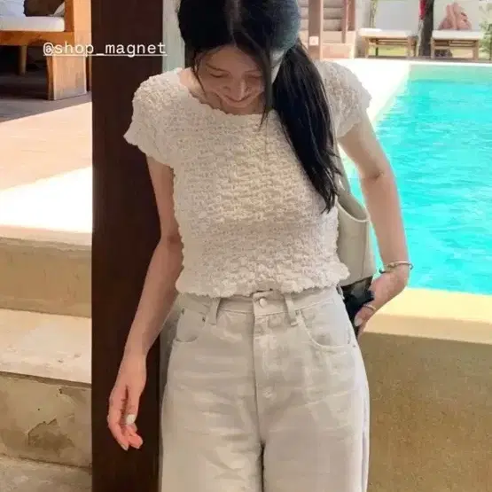 샵마그넷 wrinkle crop top 링클크롭티