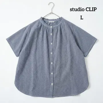 studio CLIP 스튜디오 클립 개더 넥 블라우스 L