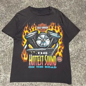 HARLEY DAVIDSON v2 엔진 프레임 티셔츠 블루 프레임