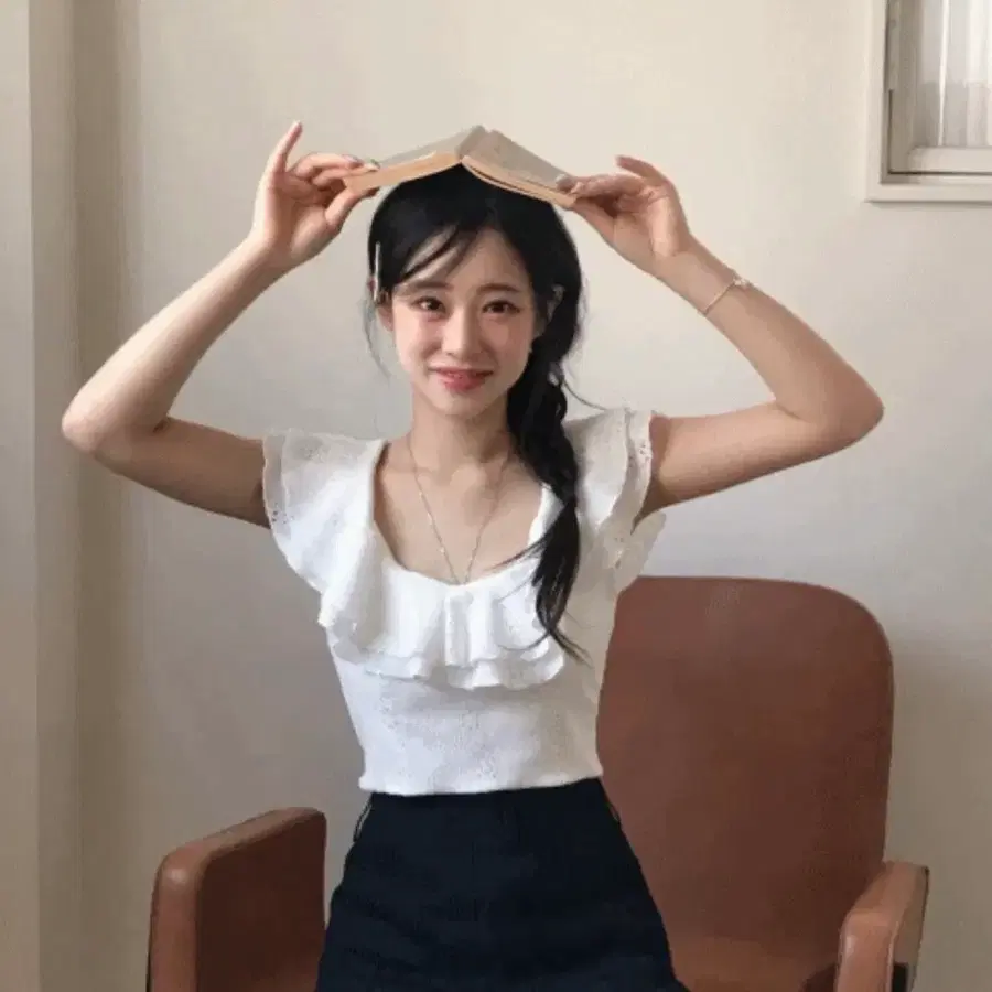 클라우드이모션 디에트 레이스 오프숄더 블라우스