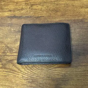 EMPORIO ARMANI 투톤 접이식 지갑 가죽 블랙