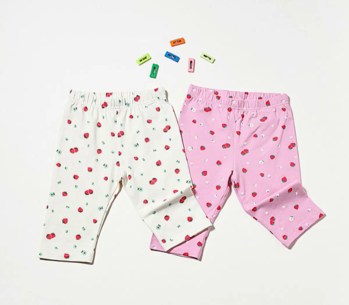 [새상품] 마리앤모리 베리플라워 크림+핑크 레깅스 2벌(140/7-8Y)