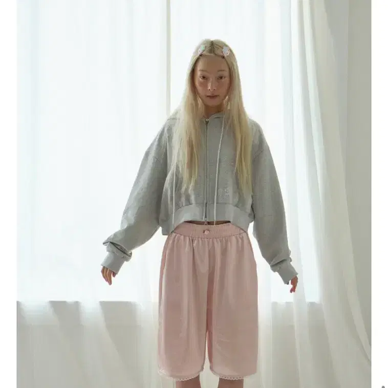 새제품 마블링 크롭 후드 집업 mabling