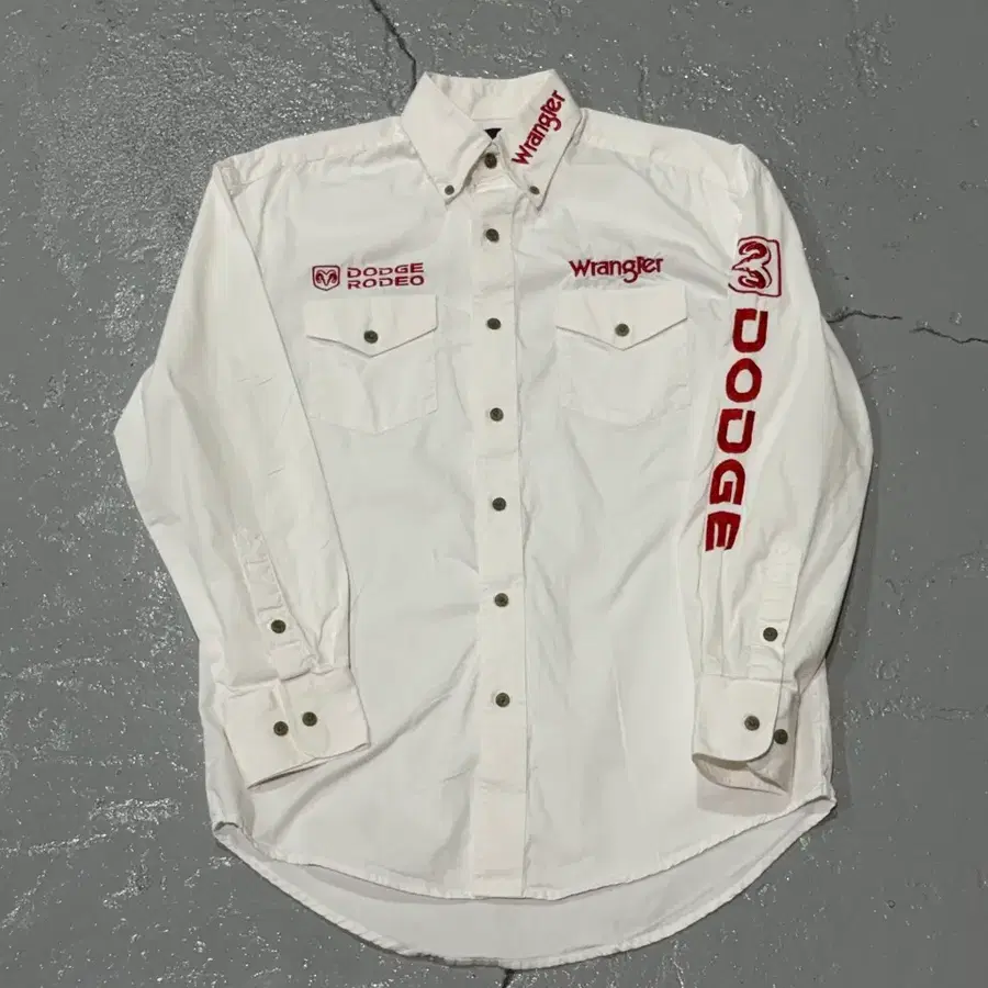 랭글러(Wrangler) Dodge Rodeo 웨스턴 화이트 셔츠