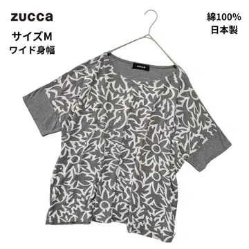 주카 zucca 프린트 와이드 티셔츠 T셔츠 M 일본제 면 100%