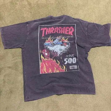 THRASHER 티셔츠 ISSUE 500 블랙 L