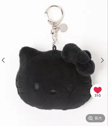 LOWRYS FARM HELLO KITTY 인형 거울 키 참 블랙