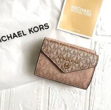 새상품 마이클코어스 MICHAEL KORS 3단 폴더형 지갑 핑크 골드