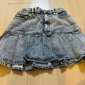 FR2 데님 플리츠 미니 스커트 케미컬 워시
