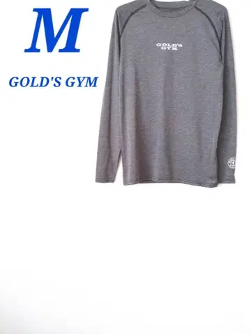 GOLD'S GYM 그레이 긴팔 스포티 로고 프린트 스트레치