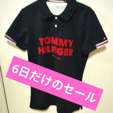 새상품급! TOMMY HILFIGER 반팔 피케 셔츠 네이비 여성용