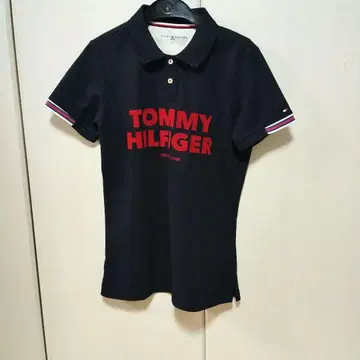 새상품급! TOMMY HILFIGER 반팔 피케 셔츠 네이비 여성용