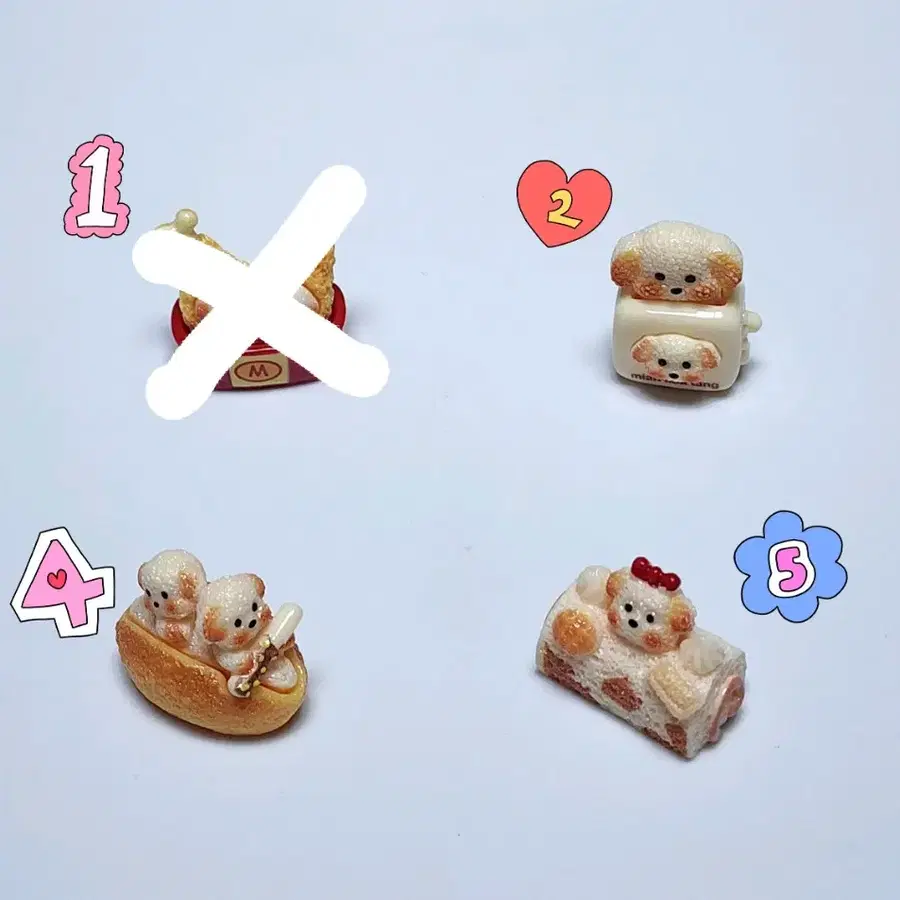 디저트 강아지 피규어 모음