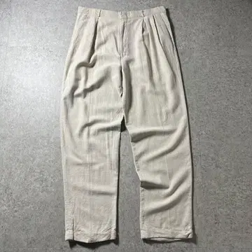 DOCKERS 린넨 블렌드 2 턱 슬랙스 W36 베이지