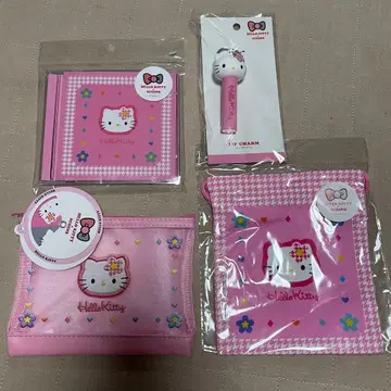 3코인즈 키티 스티커 립 참 메쉬 파우치 복조리 파우치