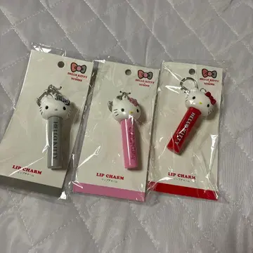 헬로키티 x 3COINS 립 케이스 키링 3개 세트
